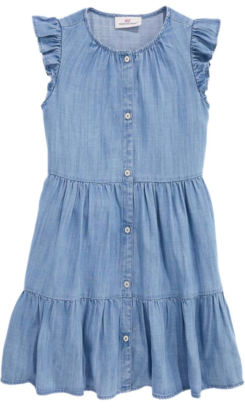 Vineyard Vines GIRLS' EVIE CHAMBRAY DRESS